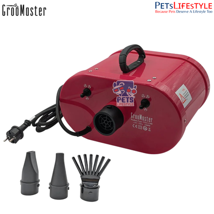 Groo Master VS-22-2300 Wall Hanging Cold-Air Pet Dryer – 2200W Stepless Wind Control Grooming Dryer