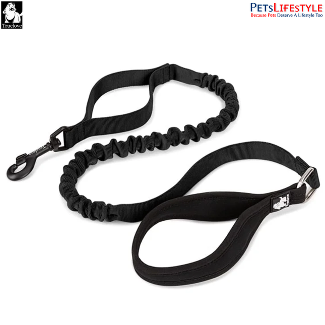 Truelove Bungee Leash – Black – Durable Stretch Control Dog Leash