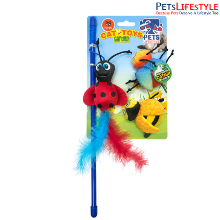 FOFOS Cat Toy – Bee, Bug & Ladybug with Wand