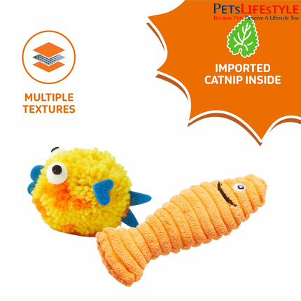 FOFOS Sardine Fish Cat Toy (Pack of 5) – Catnip-Filled Fish for Kittens & Cats