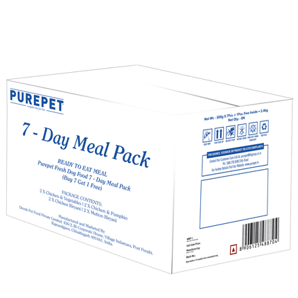 Purepet Fresh Wet Dog Food Day Meal Pack of 7 Biryanis (7 x 100g)