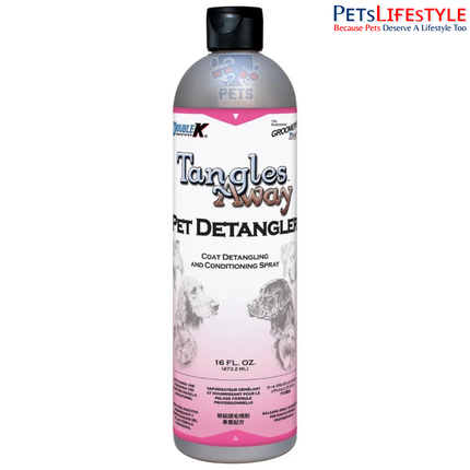 Double K Tangles Away Detangler Spray 16 oz – Professional Coat Detangling & Conditioning Spray