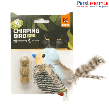 Fofos Blue Bird Cat Toy - Cat Toys Interactive, Bird Cat Toy with Catnip - Blue