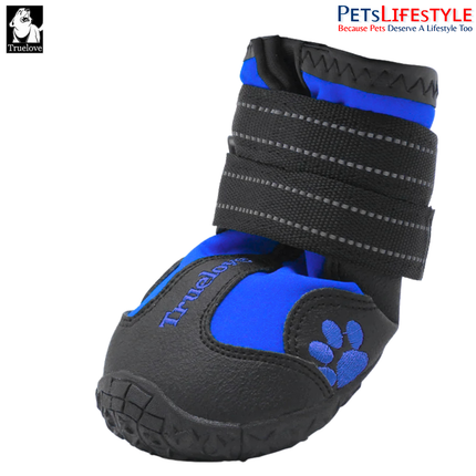 Truelove  Dog Boots (Royal Blue) Waterproof Dog Shoes , Non-Slip Paw Protection ( 4 SHOES )