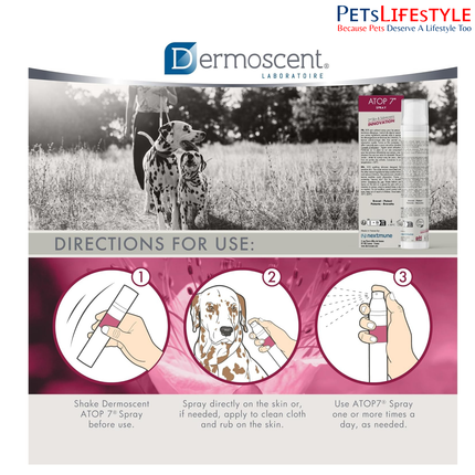 Dermoscent ATOP7 Spray for Dogs & Cats – Soothing Anti-Itch Skin Relief Spray