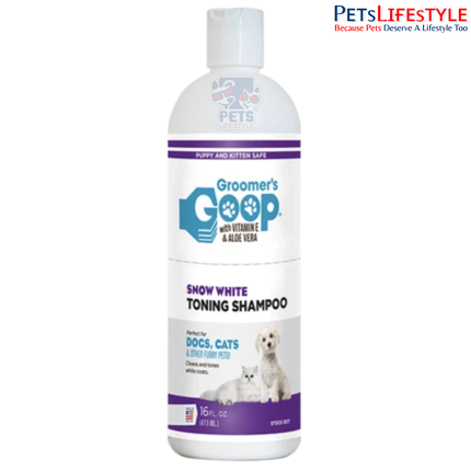 Groomer's Goop Snow White Toning Shampoo for Dogs & Cats – 473 ml
