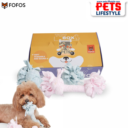 FOFOS Terry Rope 2 Knots Puppy Toy in box – Terry Teething Toy for Puppies  Soft Rope Toy