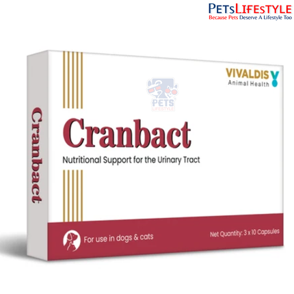 Vivaldis Cranbact Capsules for Dogs & Cats – Cranberry Urinary Tract Support (Pack of 30)