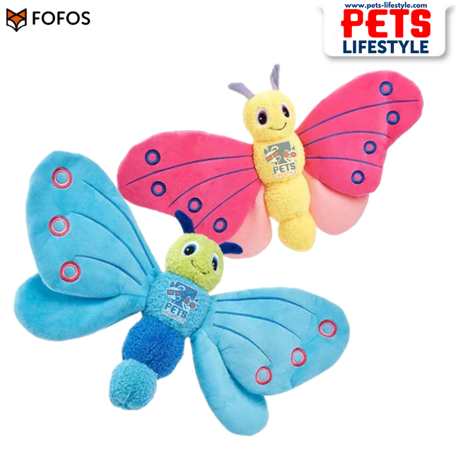 FOFOS Jumbo Butterfly (Blue & Pink)D og Toy Soft Plush Jumbo Dog Toy for Dogs