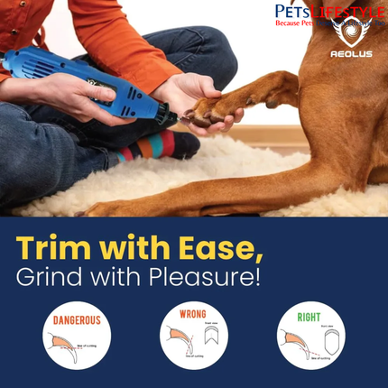 Aeolus Pet Nail Grinder with Shaft Dremel (NG-003) – Adjustable Speed Professional Pet Grooming Tool