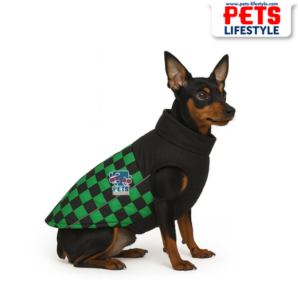 PᴇᴛsLɪғᴇsᴛʏʟᴇ Racing Jacket Dog Winter Coat (Green) – Windproof, Waterproof, Ultra Warm Fleece Lined Pet Jacket