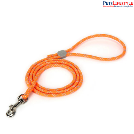 Truelove High Density Reflective Rope Webbing Leash for Dogs (Orange)