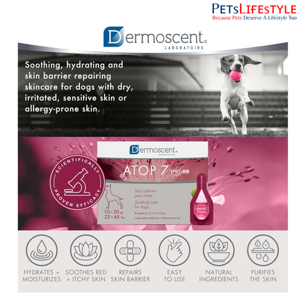 Savavet Dermoscent ATOP 7 Spot-On 1.2ml for Dogs (10–20kg) (1.2ml x 4 Pipette) dermatological spot-on treatment
