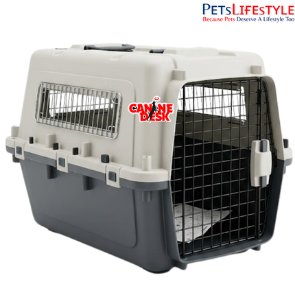 Canine Desk Flight Carrier (24" × 14" × 16") | IATA Approved Airline Travel Crate for Dogs & Cats (Medium)