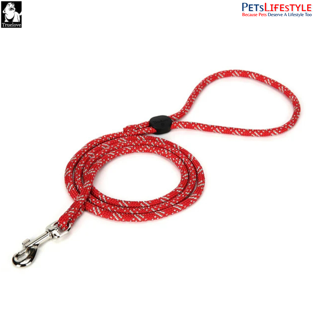 Truelove High Density Reflective Rope Webbing Leash for Dogs (Red)