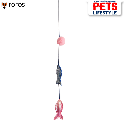 FOFOS Sardine Wand 2 Pack Interactive Cat Toy with Catnip & Replaceable Tops