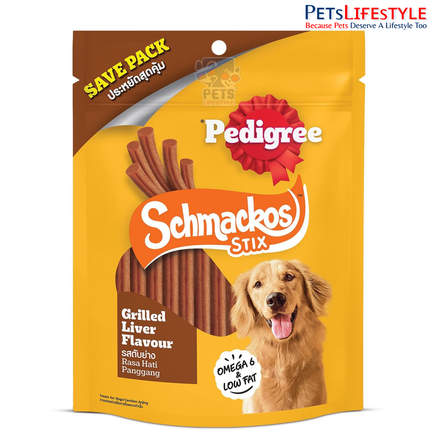 Pedigree Schmackos Stix Grilled Liver Flavour Dog Treat 300 g