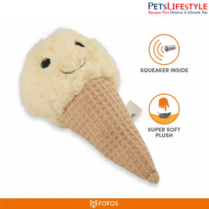 FOFOS Ice Cream Toy (Mix) Soft Squeaky Cuddle Toy for Puppies & Small Dogs
