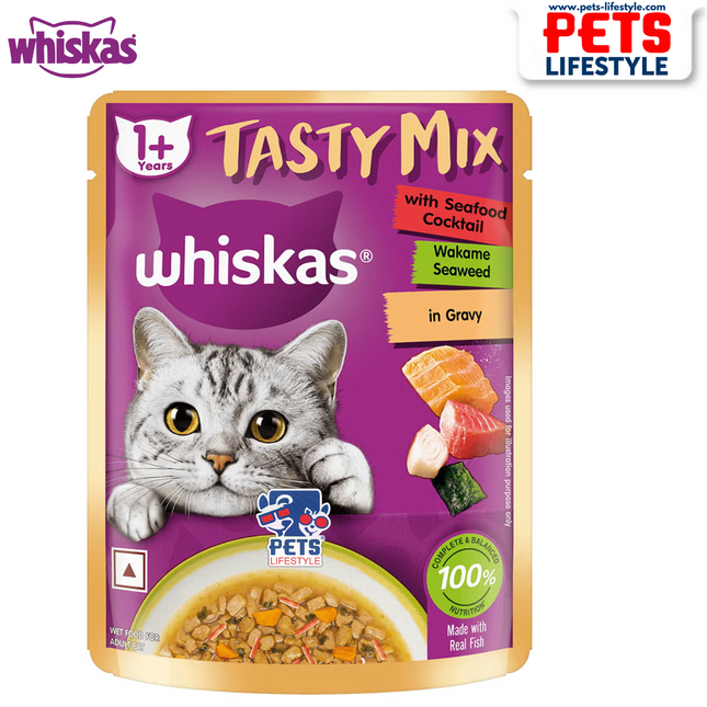 Whiskas Adult (1+ year) Seafood Cocktails Wakem Seaweed Adults Wet Cat Food