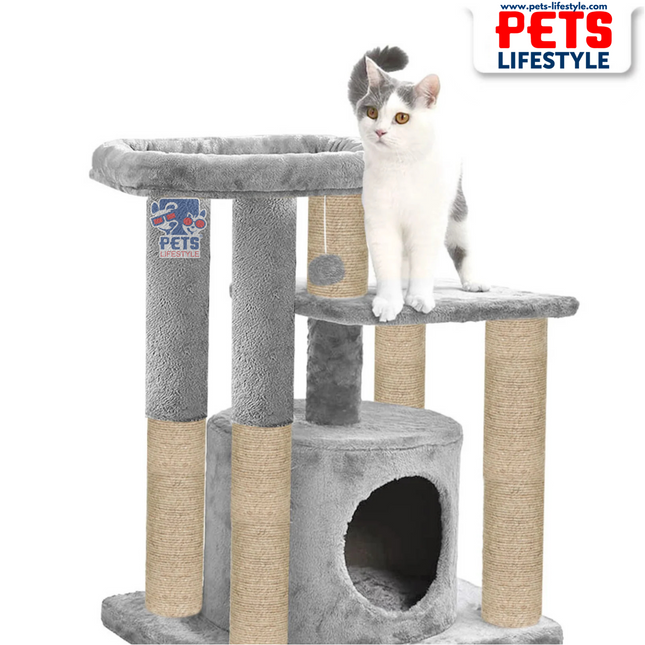 Canine Desk Condo Kitten Cat Tree - Hanging Ball