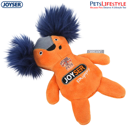 JOYSER Puppy Squirrel with Replaceable Squeaker Dog Toy – Orange (S/M)