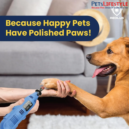 Aeolus Pet Nail Grinder with Shaft Dremel (NG-003) – Adjustable Speed Professional Pet Grooming Tool
