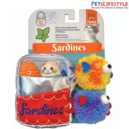 FOFOS Sardine Fish Cat Toy (Pack of 5) – Catnip-Filled Fish for Kittens & Cats