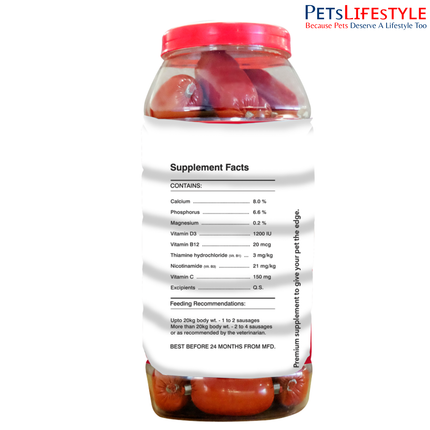 Drools Absolute Calcium Sausage Supplement for Dogs