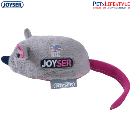 JOYSER Sound Chip Mouse Plush Cat Toy – Grey | Motion-Activated Electronic Toy