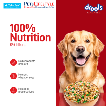 Drools Tetra Pack Real Chicken Turkey Wet Dog Food