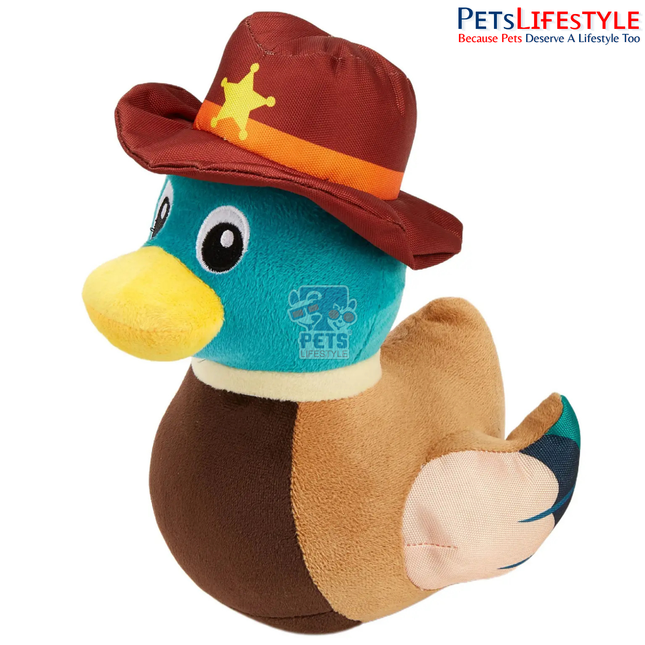 FOFOS Jeep Duck Captain Plush Dog Toy – Squeaky Soft Toy for Dogs
