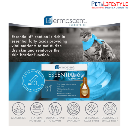 Savavet Dermoscent Essential 6 Spot-On for Cats Skin & Coat Care