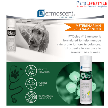 Dermoscent PYOclean Shampoo for Dogs – Purifying Anti-Pyoderma Skin Care Shampoo (200 ml)