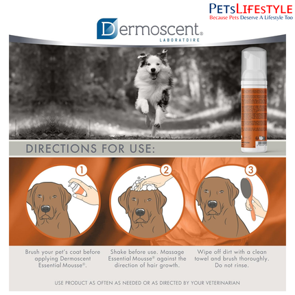 Dermoscent Essential Mousse Dry Shampoo for Dogs – Rinse-Free Cleansing Foam (150 ml)