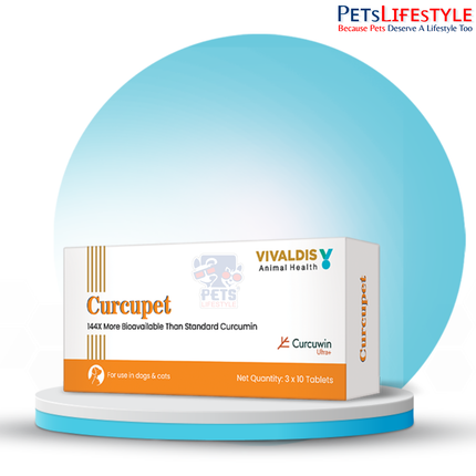 Vivaldis Curcupet Tablets for Dogs & Cats – Curcumin Supplement for Joint & Inflammatory Support (30 Tablets)