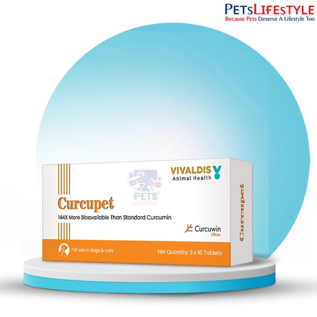 Vivaldis Curcupet Tablets for Dogs & Cats – Curcumin Supplement for Joint & Inflammatory Support (30 Tablets)