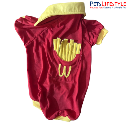 PᴇᴛsLɪғᴇsᴛʏʟᴇ MacD" Fast-Food Pet Uniform Polo Shirt – Windproof, , Ultra Warm  Pet Tshirt