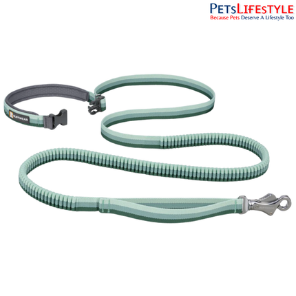 Ruffwear Roamer River Rock Green Dog Leash | Adjustable Hands-Free Stretch Running Leash for Dogs