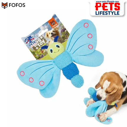 FOFOS Jumbo Butterfly (Blue & Pink)D og Toy Soft Plush Jumbo Dog Toy for Dogs