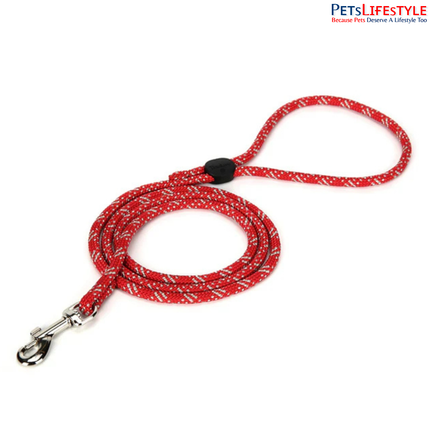 Truelove High Density Reflective Rope Webbing Leash for Dogs (Red)