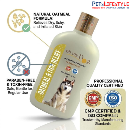 Oh My Dog Oatmeal & Itch Relief Pet Shampoo – Paraben Free