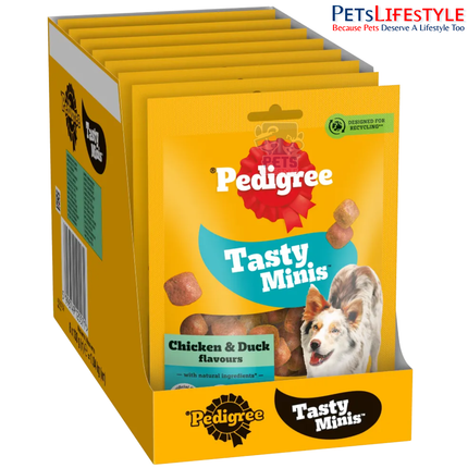 Pedigree Tasty Minis Cubes Adult Dog Treat – Chicken & Duck