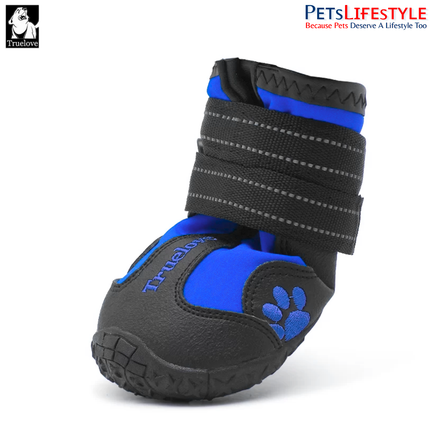 Truelove  Dog Boots (Royal Blue) Waterproof Dog Shoes , Non-Slip Paw Protection ( 4 SHOES )