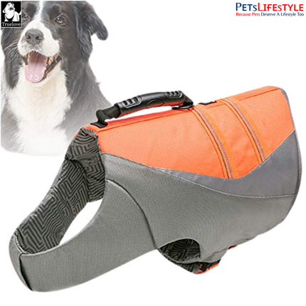 Truelove Dog Life Jacket – Orange – Waterproof Safety Swim Vest