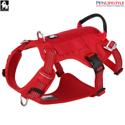 Truelove Escape Proof Dog Harness – Ribbon Red – Double H-Design Safety Harness for Strong Dogs