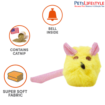 FOFOS Ball Box Rattle Cat Toy (Assorted) – Sparkle Rattle Ball with Bell for Kittens & Cats