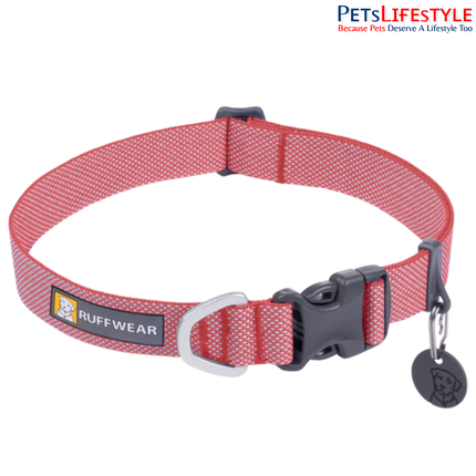 Ruffwear Hi & Light™ Dog Collar Salmon Pink | Ultra-Light Reflective Everyday Dog Collar