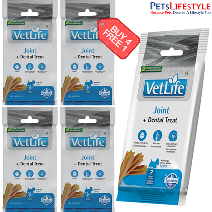 Farmina Vet Life Snack Cane Mini Joint Dental Treats 60g (4+1 Offer) Online in India | Joint Support Dental Chews for Mini Dogs