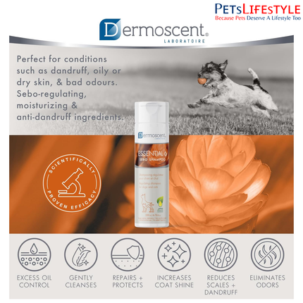 Savavet Dermoscent Essential 6 Sebo Shampoo for Dogs & Cats – Sebo-Regulating Anti-Dandruff Shampoo (200 ml)