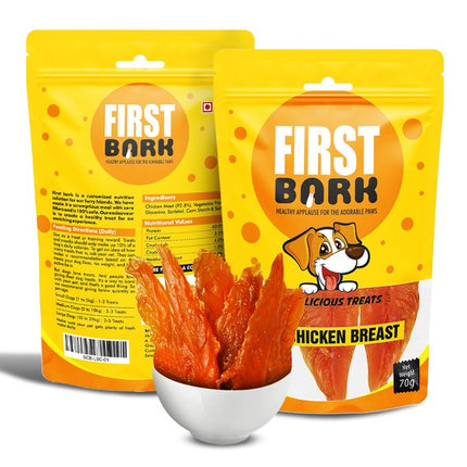 First Bark Yummylicious Young Adult Dog Treats Soft Chicken Breast Stick, Medium, 70g